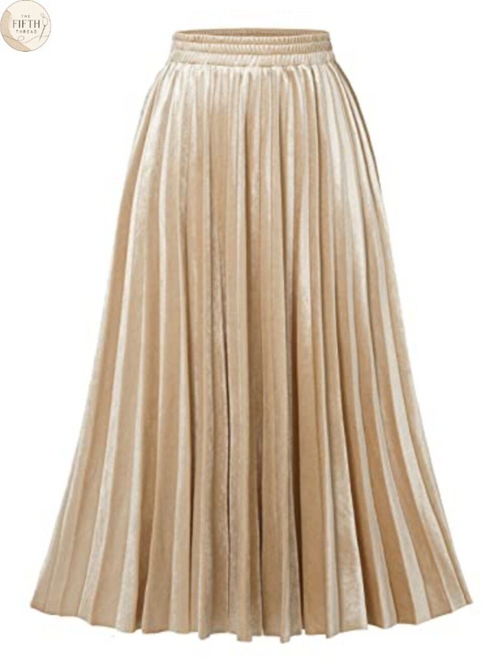Pleated Midi Skirt High Waisted A-Line Chiffon Long Flowy